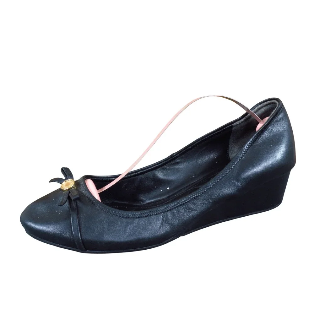 Cole Haan Tali Grand Womens Wedge Pump Sz 9 Business Professional Black Leather